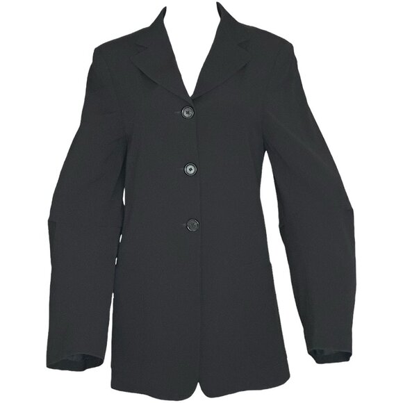 NWC Ann Demeulmeester Black Lightweight Wool 2-in-1 Jacket/Blazer - Picture 1 of 12